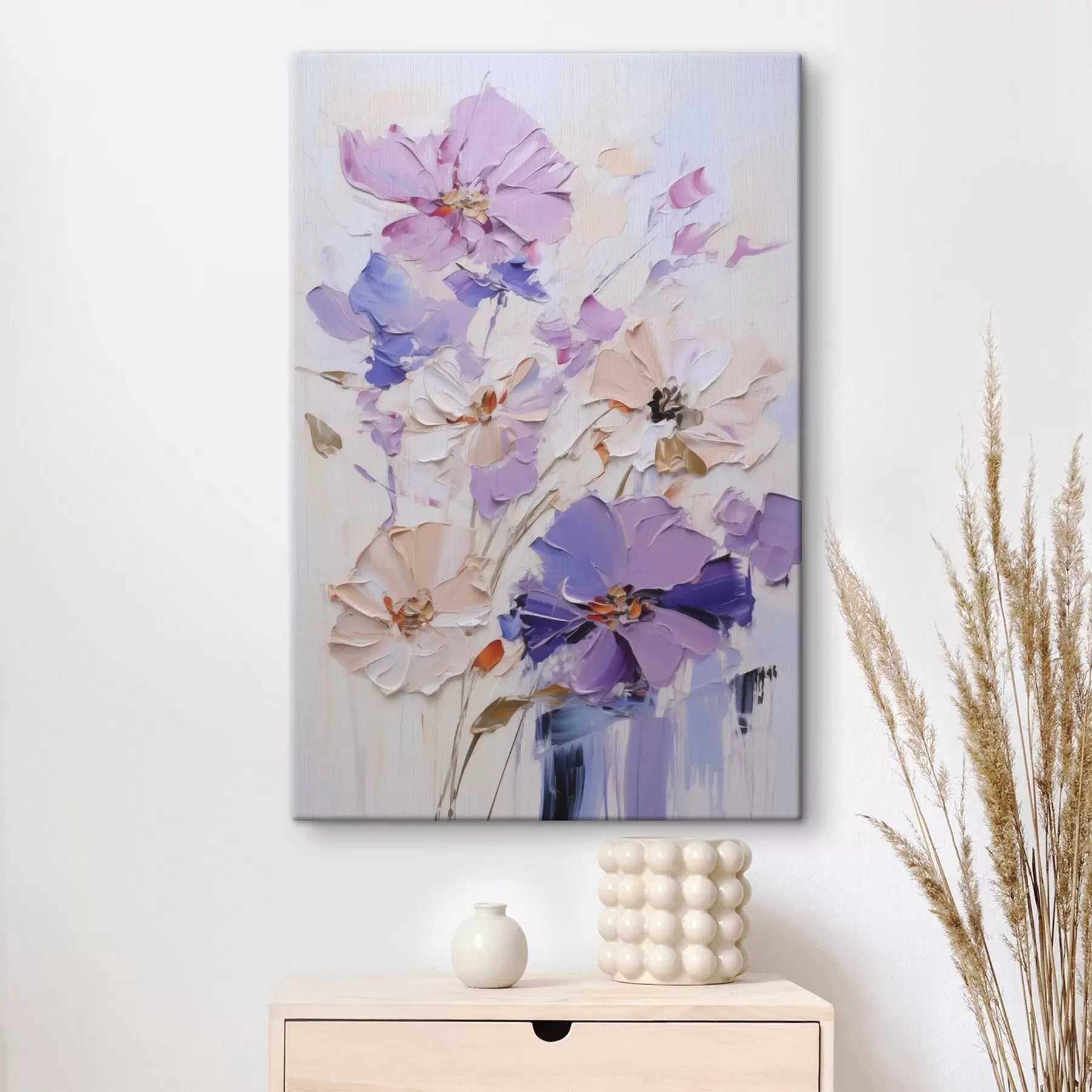 murales de pared Flores de colores vivos, imitación de un cuadro s49135