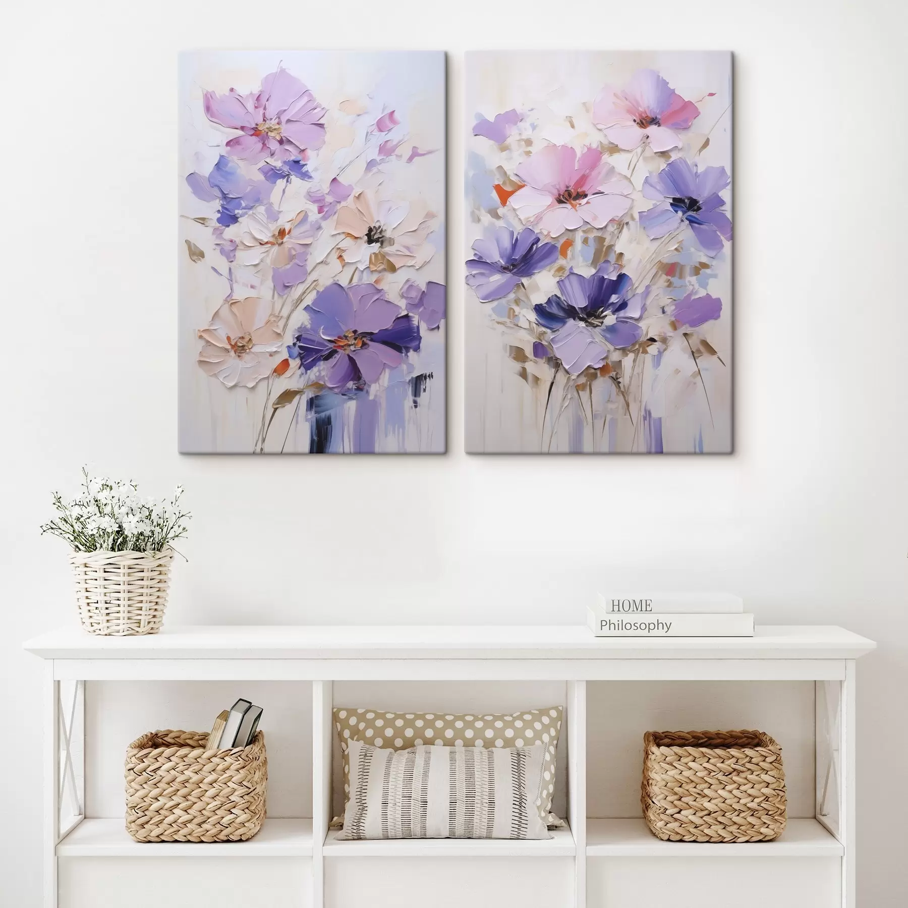murales de pared Flores de colores vivos, imitación de un cuadro m30518