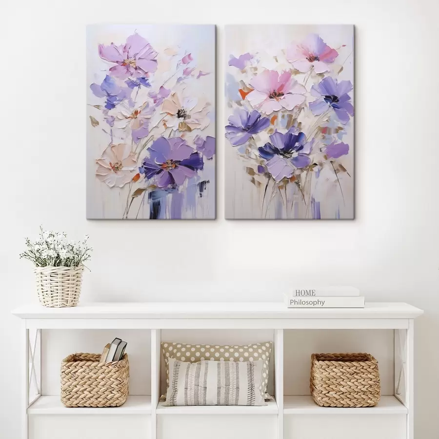 murales de pared Flores de colores vivos, imitación de un cuadro m30518
