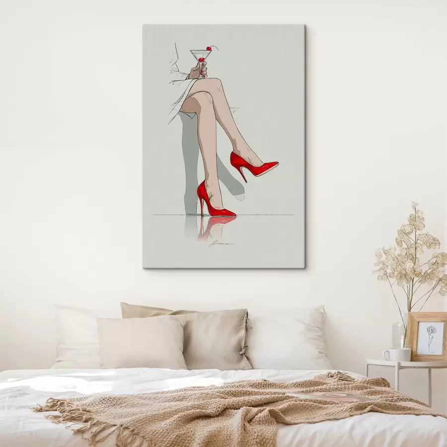 murales de pared Tacones rojos y un martini s49325