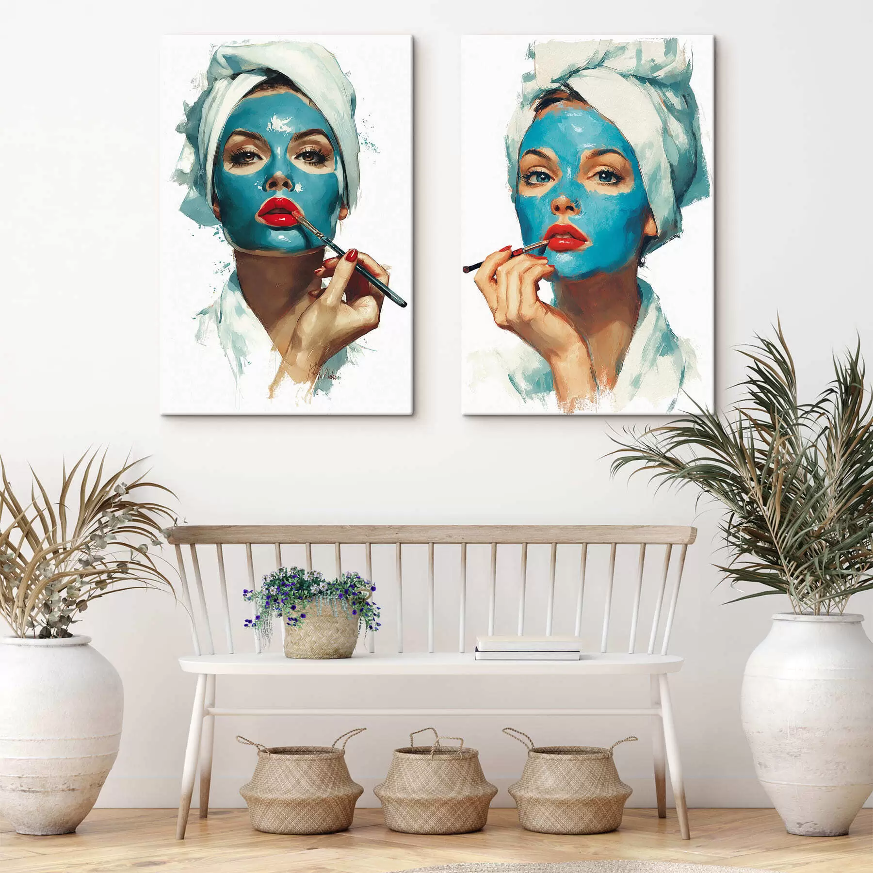 murales de pared Ritual de belleza azul m30506