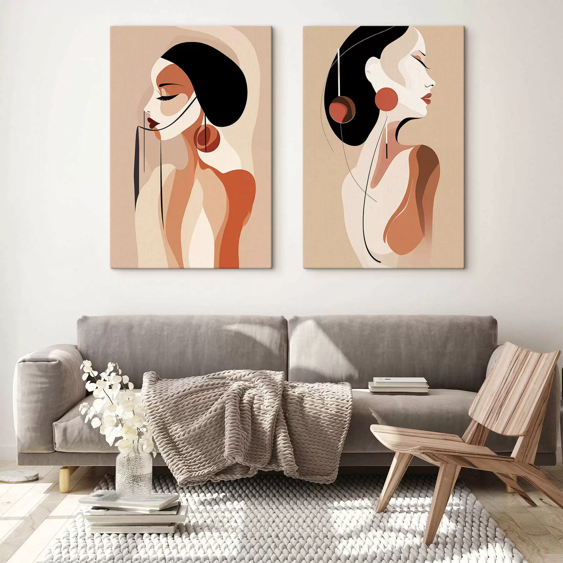 murales de pared Figuras de perfil elegante m30509