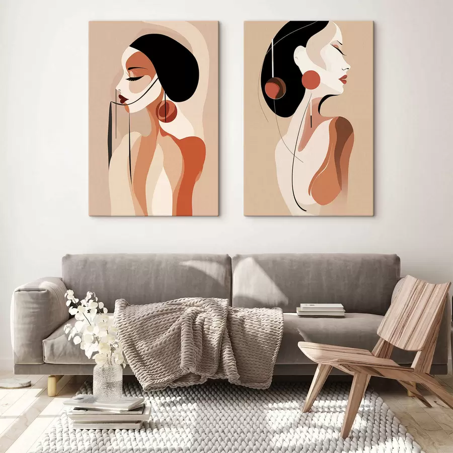 murales de pared Figuras de perfil elegante m30509