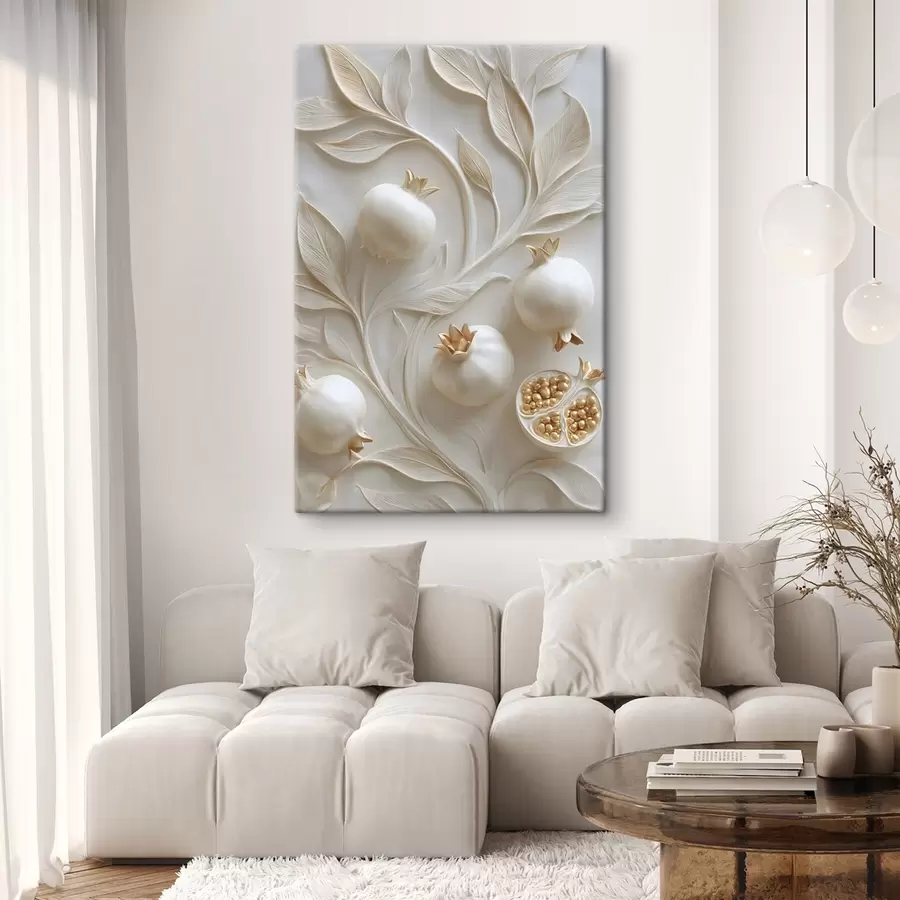 murales de pared Ramas de granado con frutos, representadas en bajorrelieve s49237