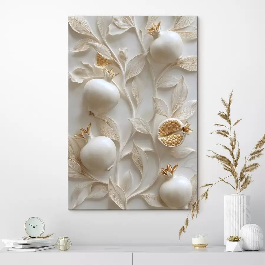 murales de pared Ramas de granado con frutos, representadas en bajorrelieve s49238