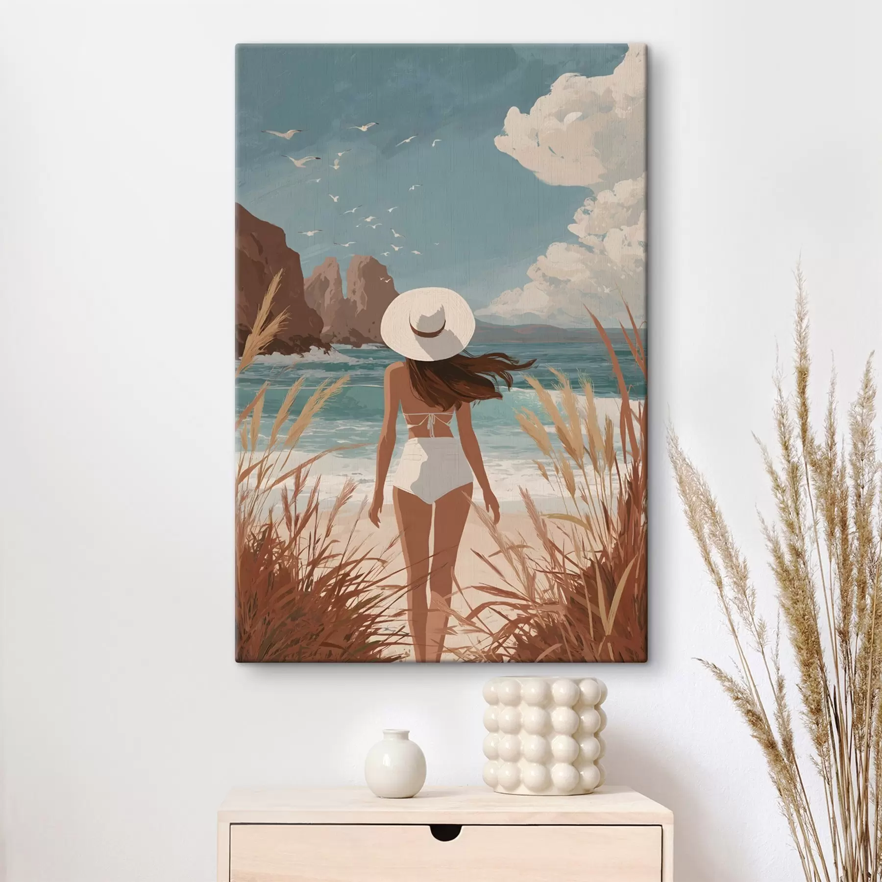 murales de pared La chica junto al mar s49253