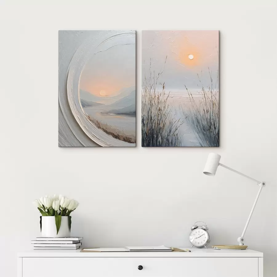 murales de pared Un par de puestas de sol brumosas m30536