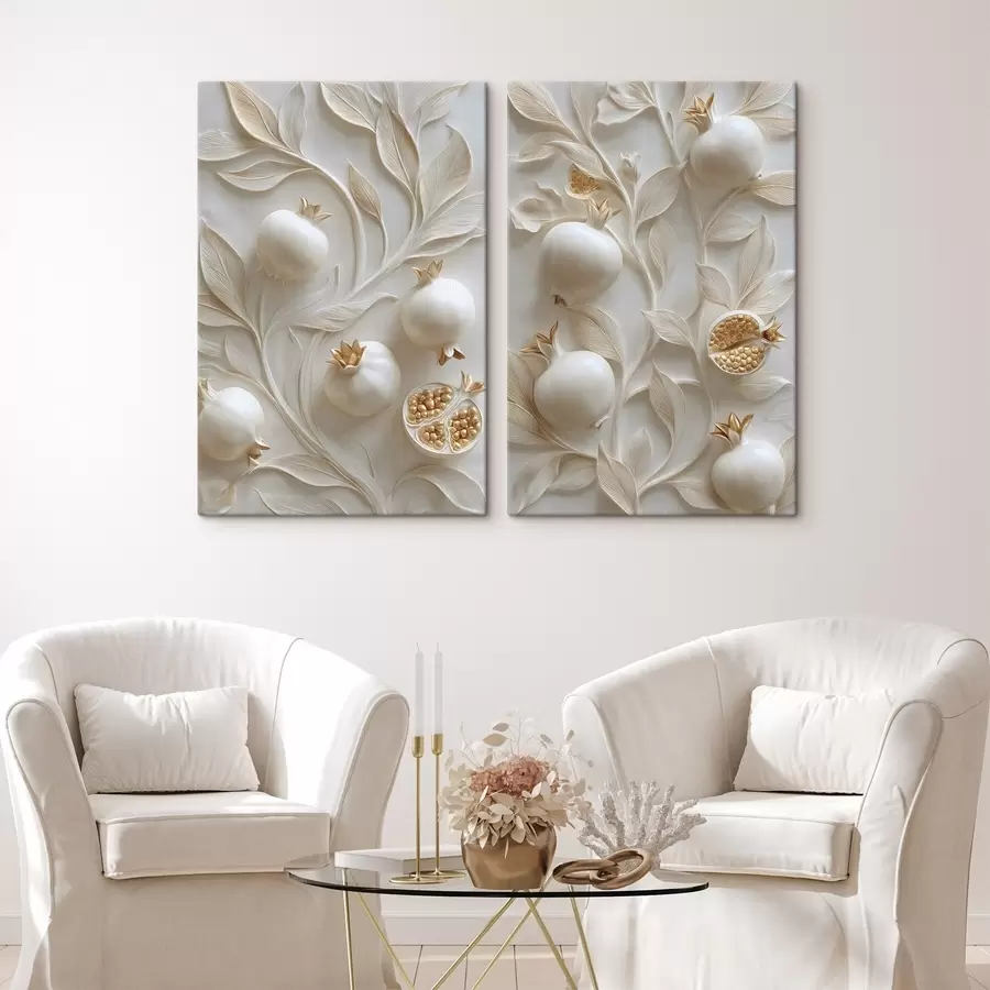 murales de pared Ramas de granado con frutos, representadas en bajorrelieve m30537