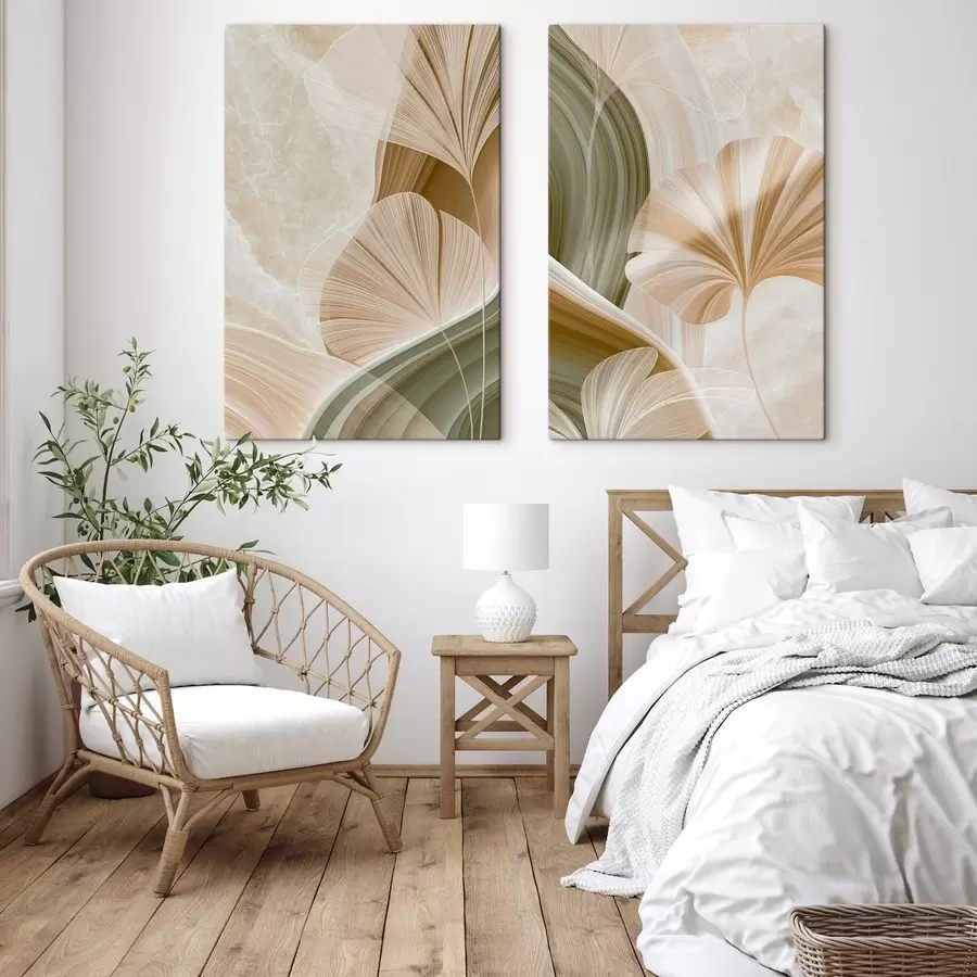 murales de pared Una composición botánica con hojas delicadas m30467