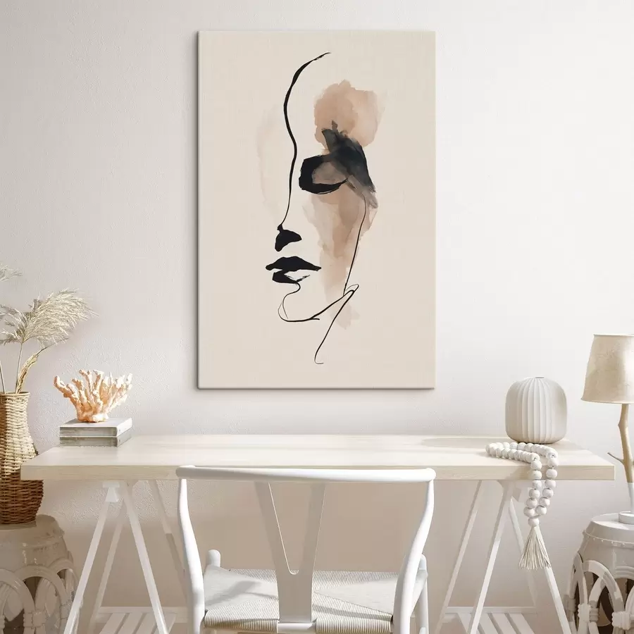 murales de pared Un rostro abstracto y minimalista s49347