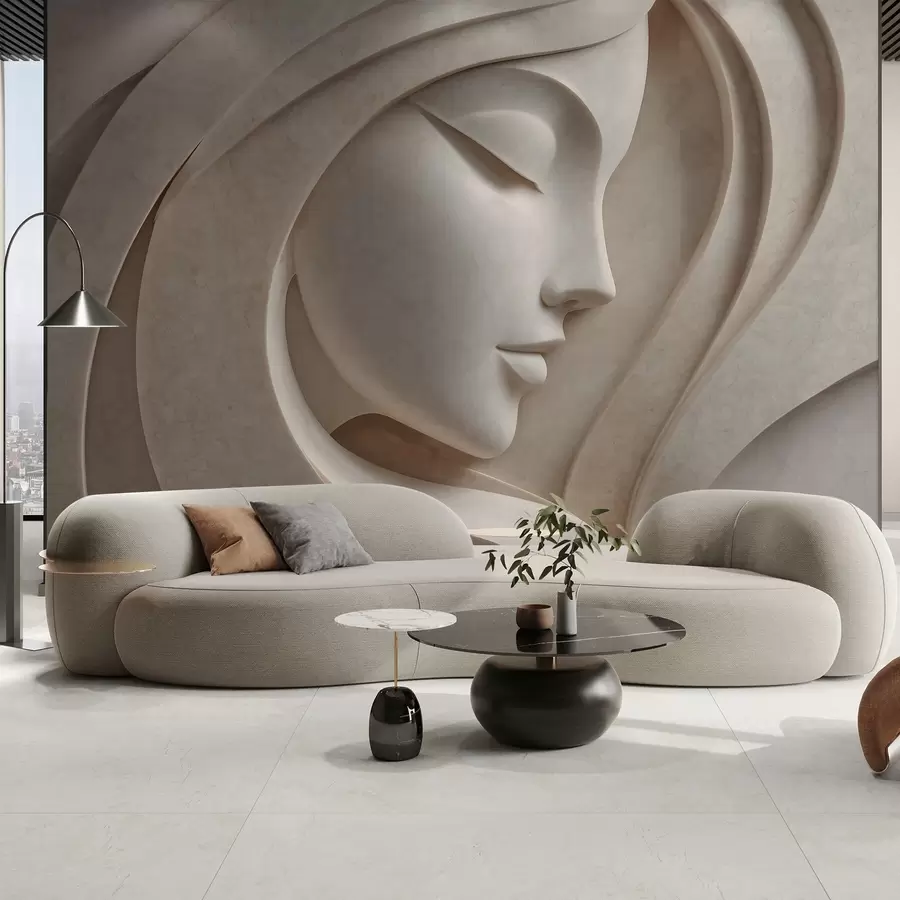murales de pared Un perfil femenino en bajorrelieve w05569