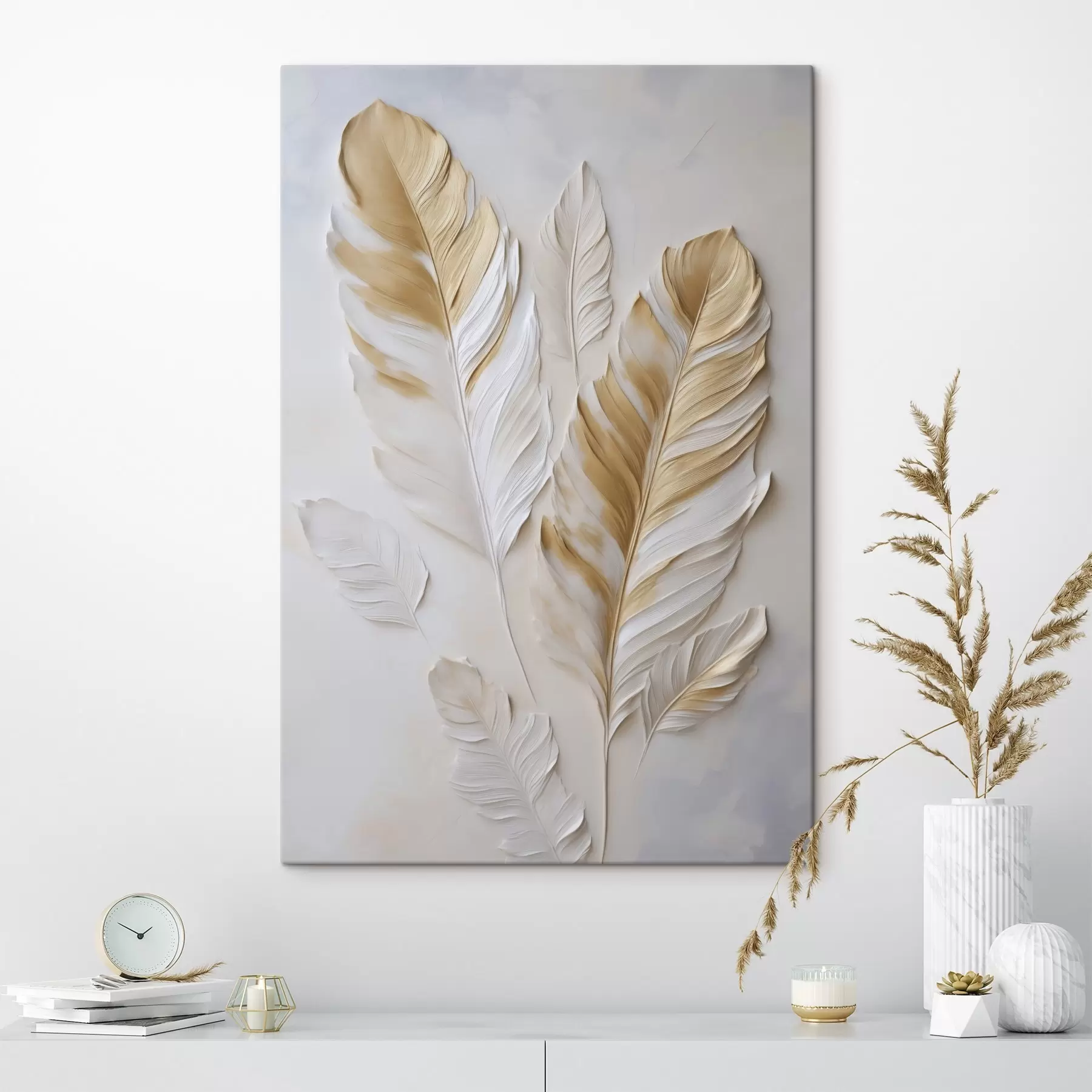 murales de pared Imagen plana de plumas estilizadas s49387