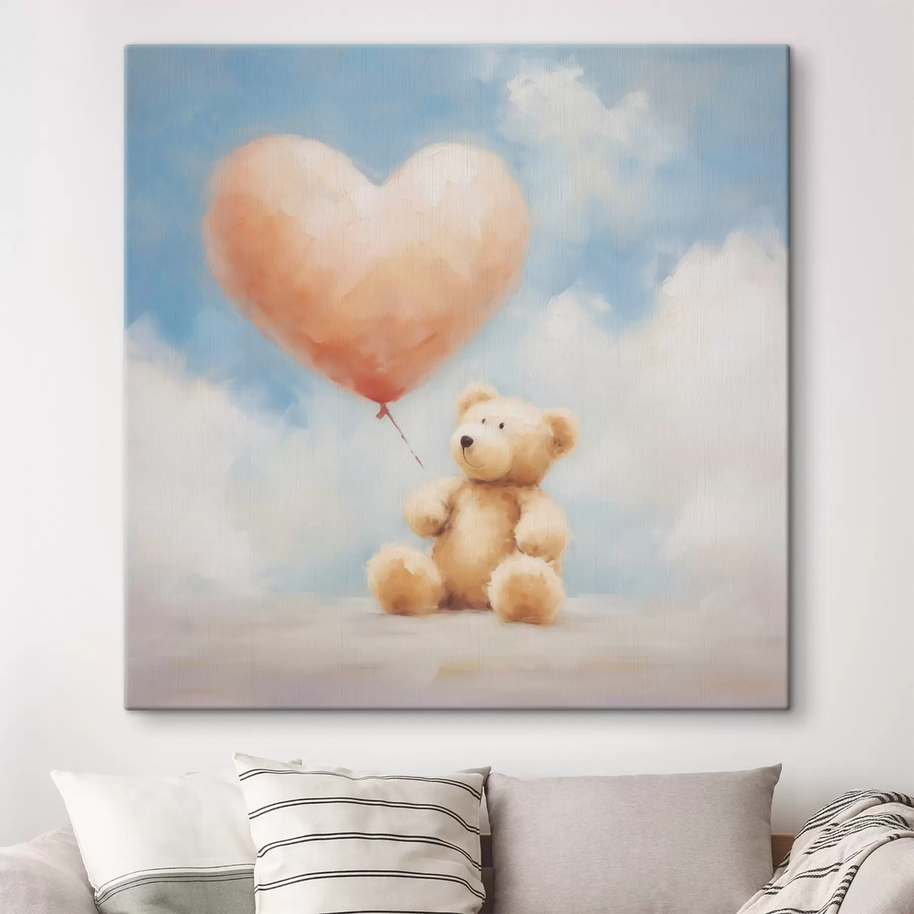 murales de pared Cuadro con motivos de un oso y un corazón s49396