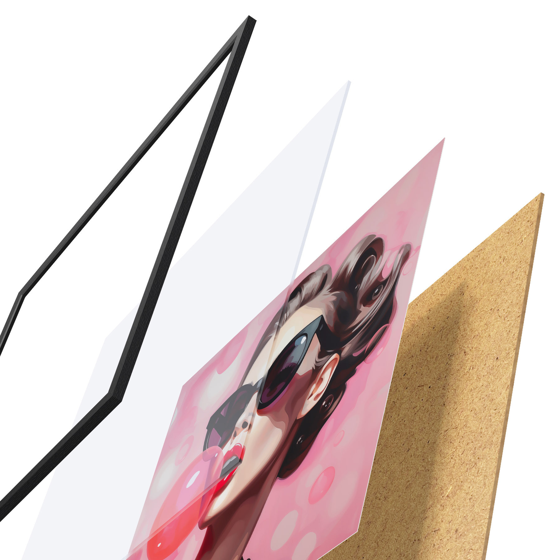 Poster Ilustración de imitación de una chica con gafas de sol f49385