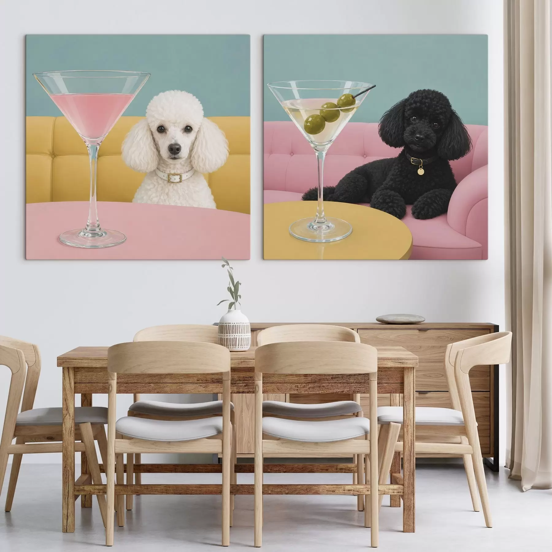 murales de pared El perro y el vaso m30553