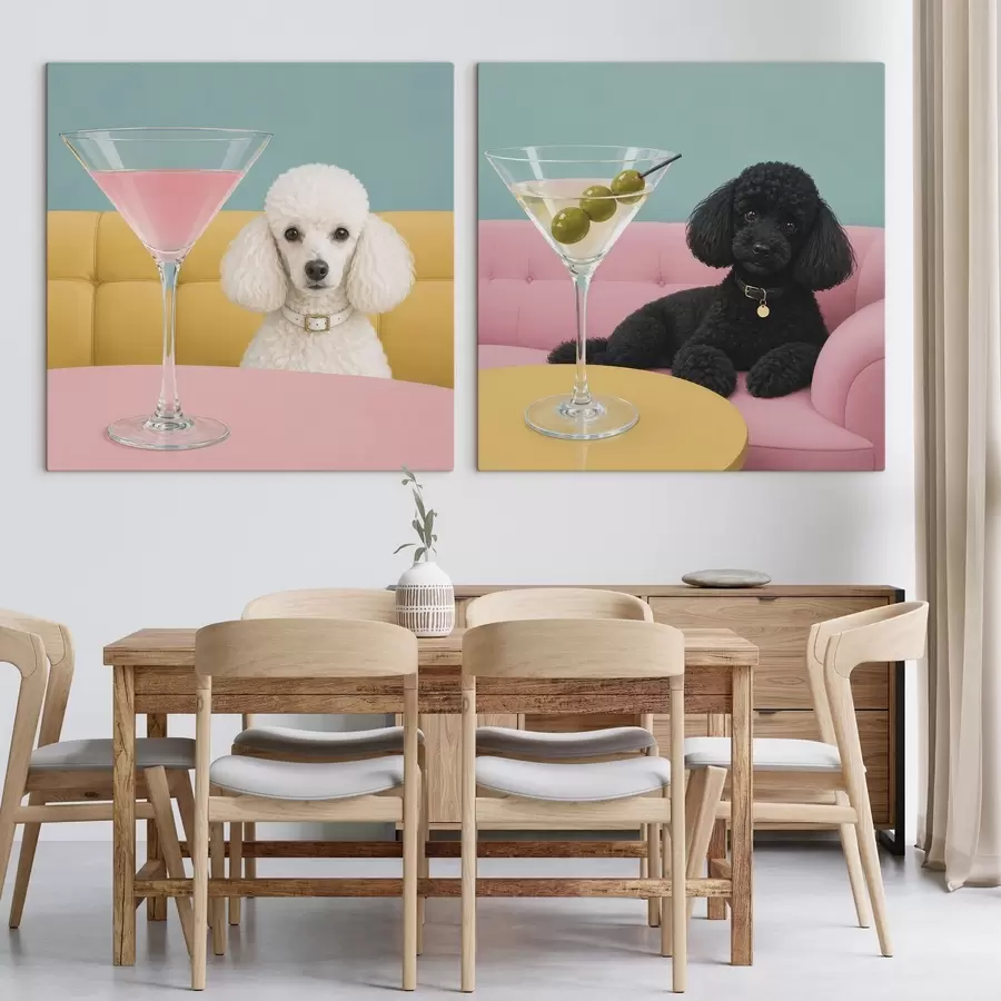 murales de pared El perro y el vaso m30553