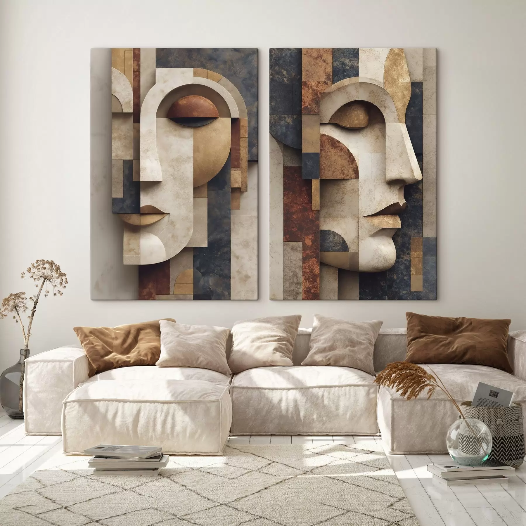 murales de pared Ilustración plana de un rostro abstracto m30557
