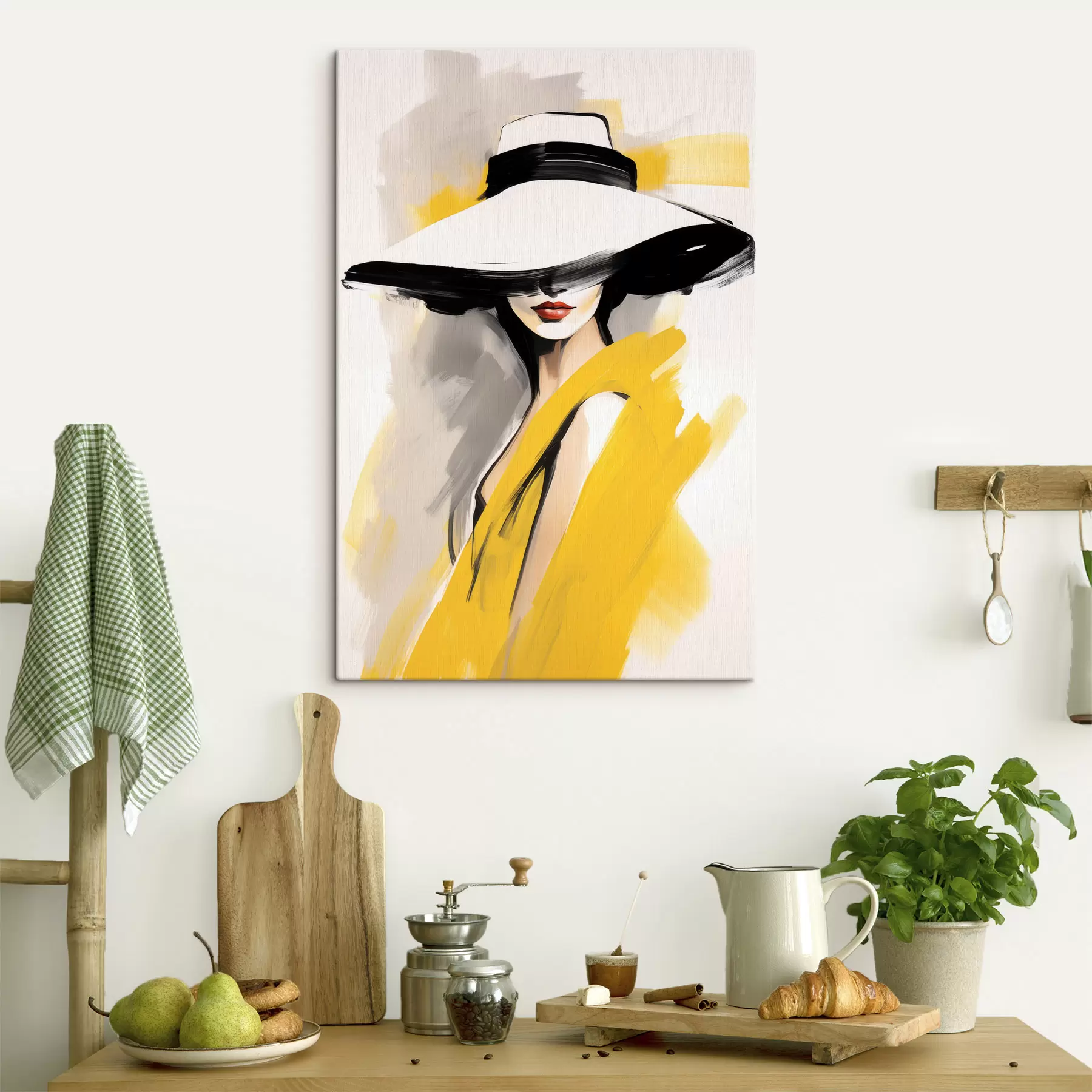 murales de pared Mujer con sombrero s49435