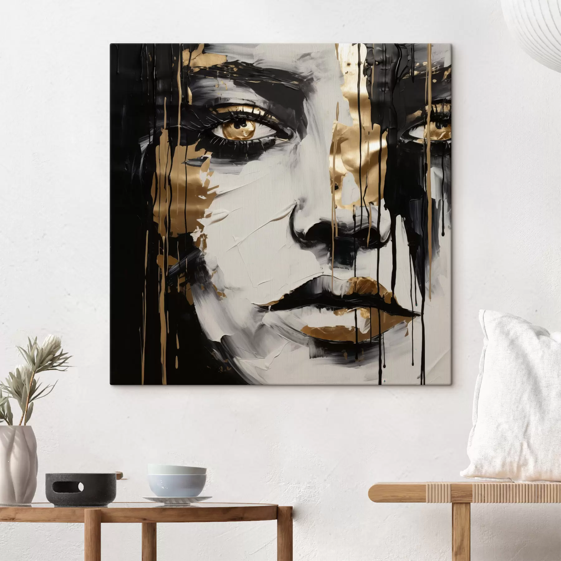 murales de pared Retrato femenino abstracto s49442