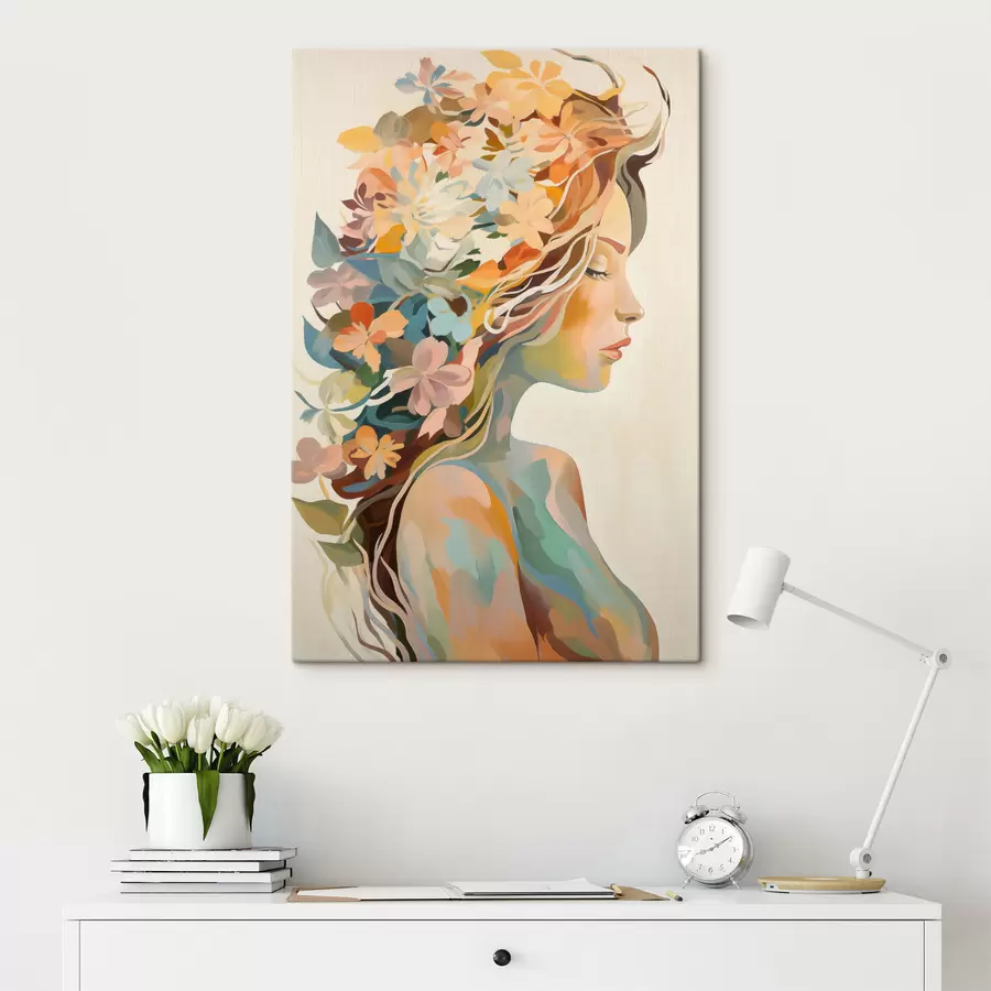 murales de pared Mujer con flores s49451