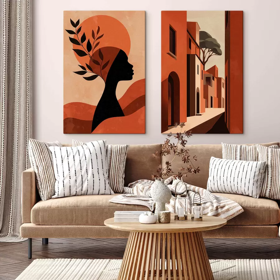 murales de pared Siluetas y calles m30563