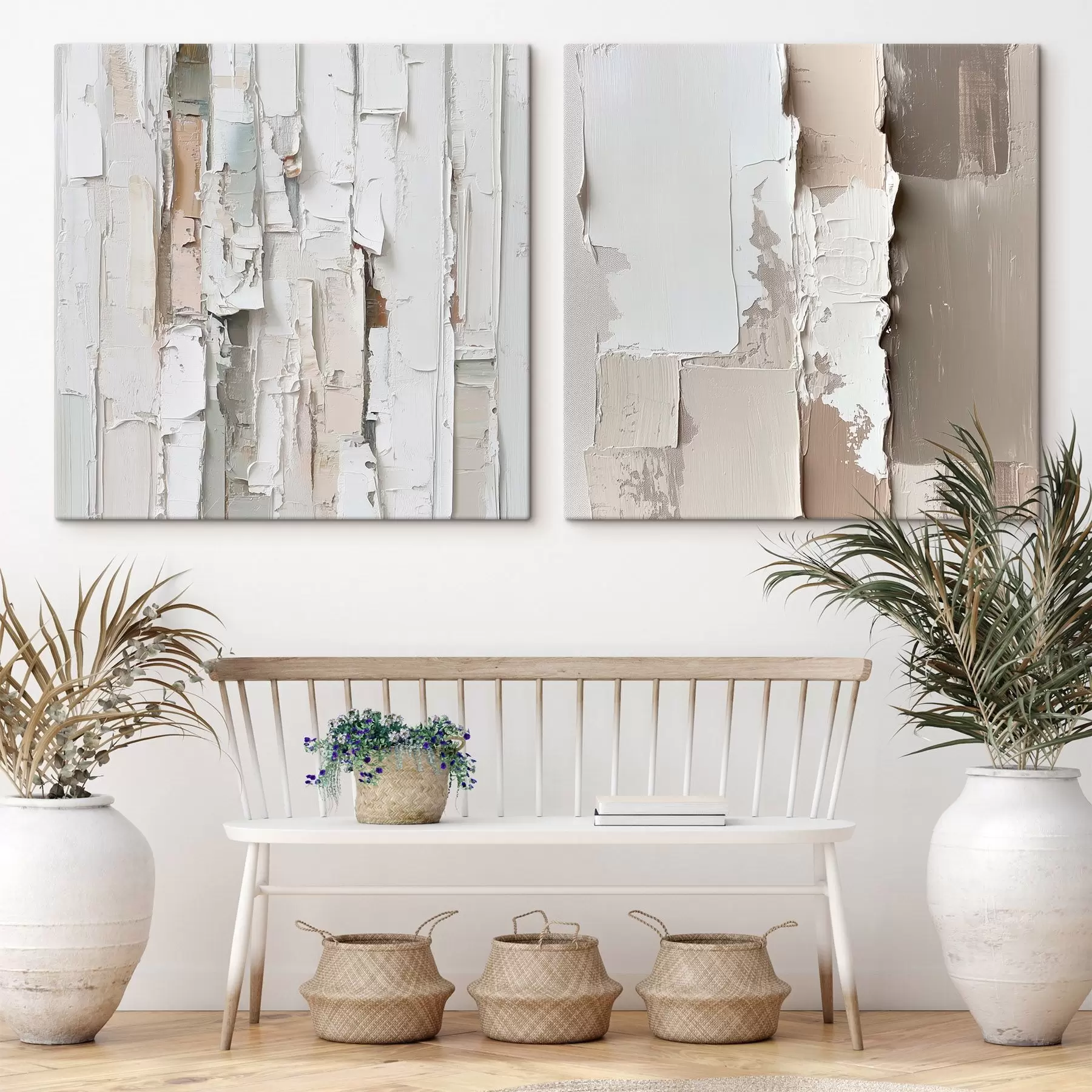murales de pared Composición abstracta con un relieve marcado y toques en tonos pastel, en un estilo pictórico contemporáneo m30365