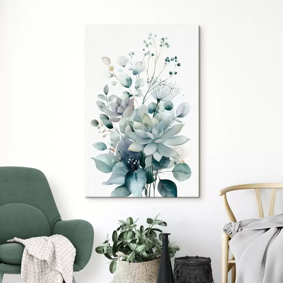 murales de pared Suculentas y plantas, en estilo acuarela s49427