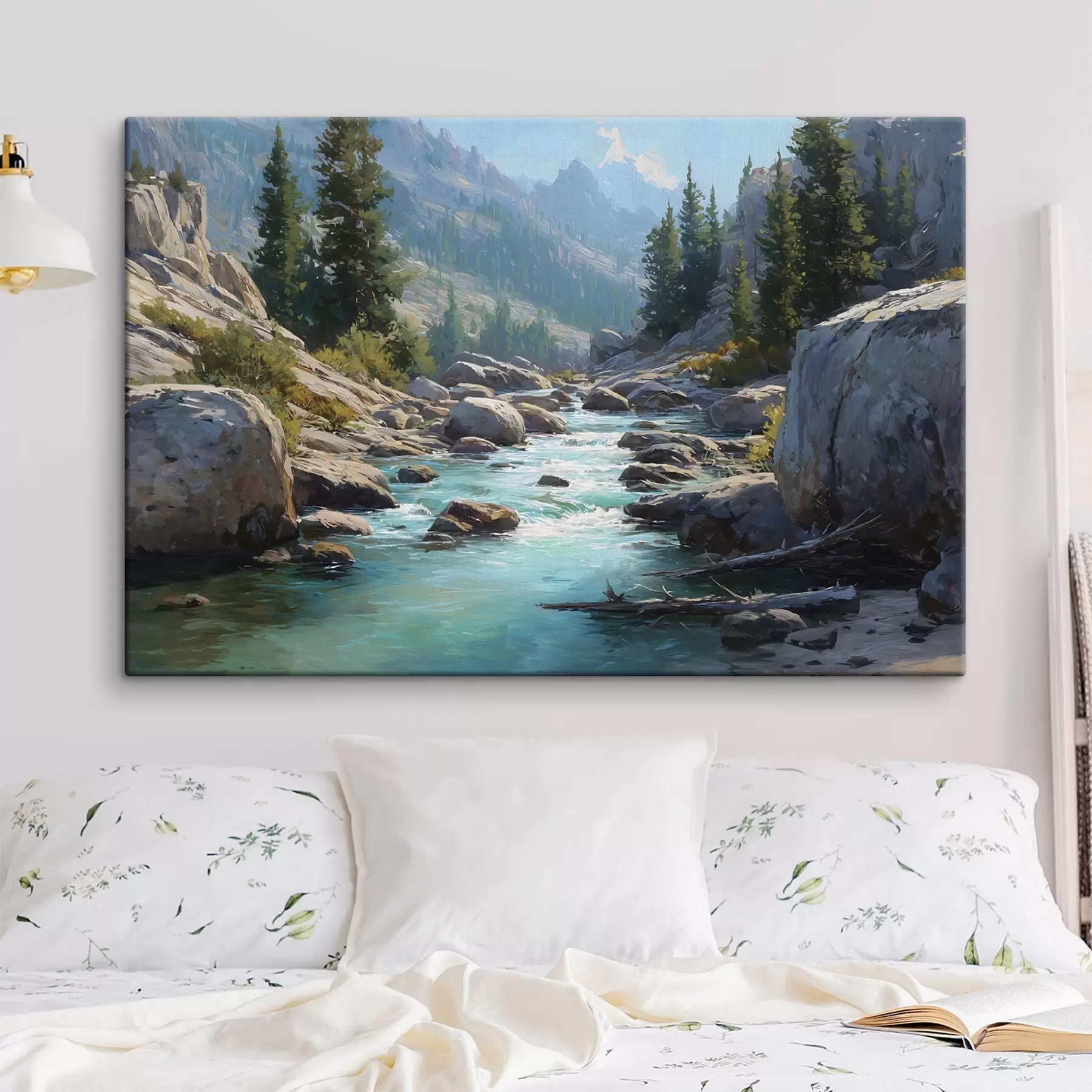 murales de pared Un pintoresco río de montaña s49459