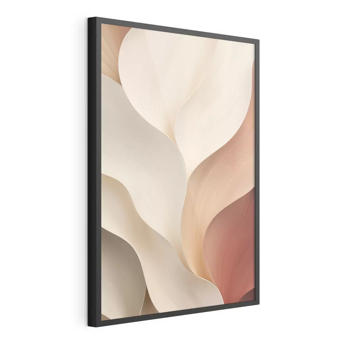 Poster Formas abstractas con líneas suaves y fluidas en tonos crema y beige f49489