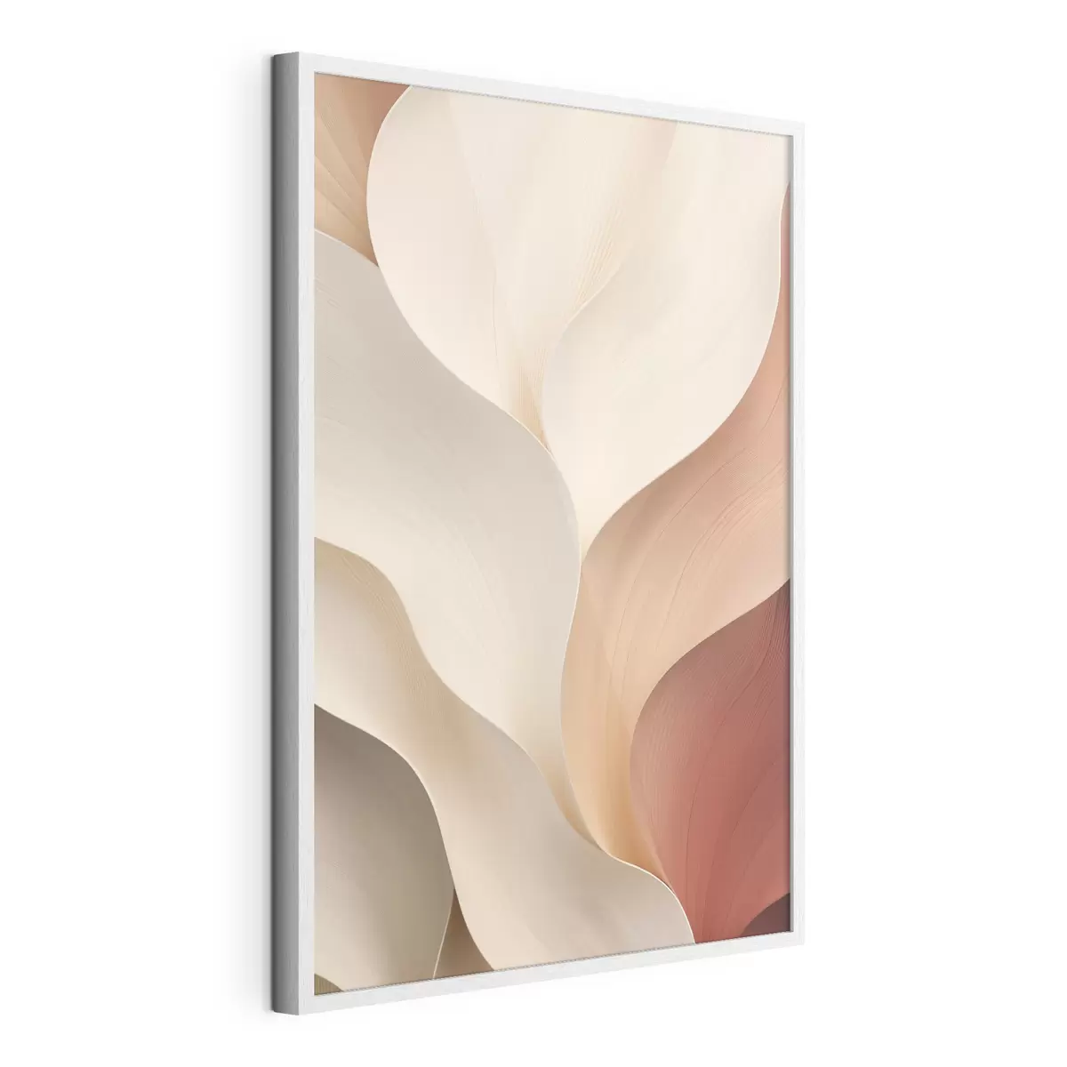 Poster Formas abstractas con líneas suaves y fluidas en tonos crema y beige f49489