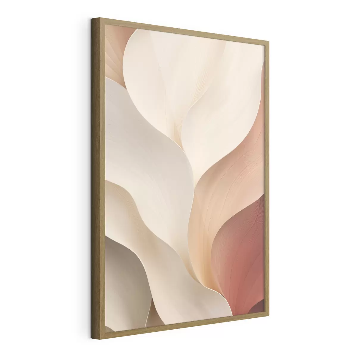 Poster Formas abstractas con líneas suaves y fluidas en tonos crema y beige f49489