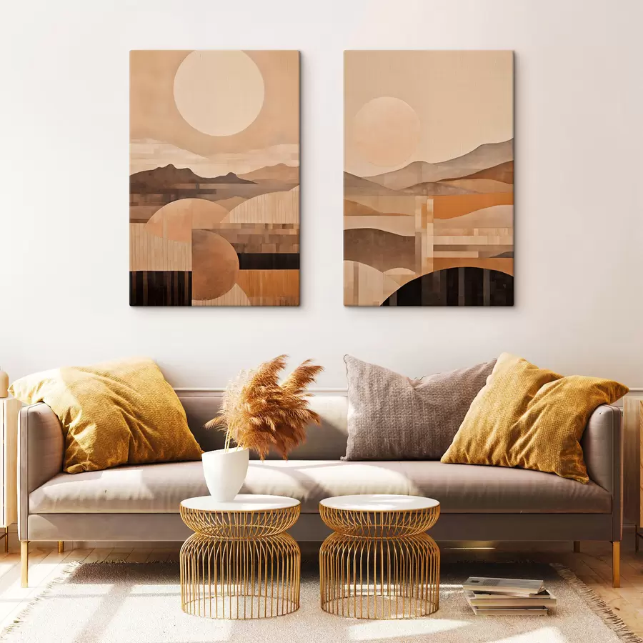 murales de pared Una composición geométrica abstracta con círculos, rectángulos y líneas verticales m30578