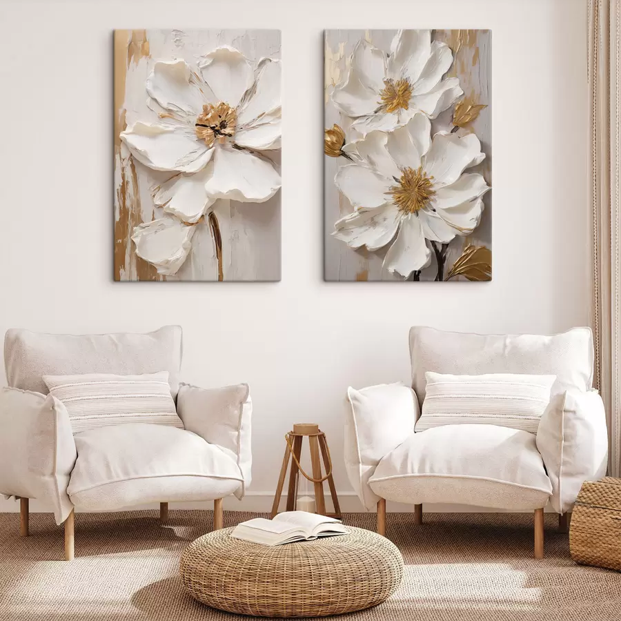 murales de pared Un paisaje minimalista con formas geométricas y montañas en tonos sepia m30579