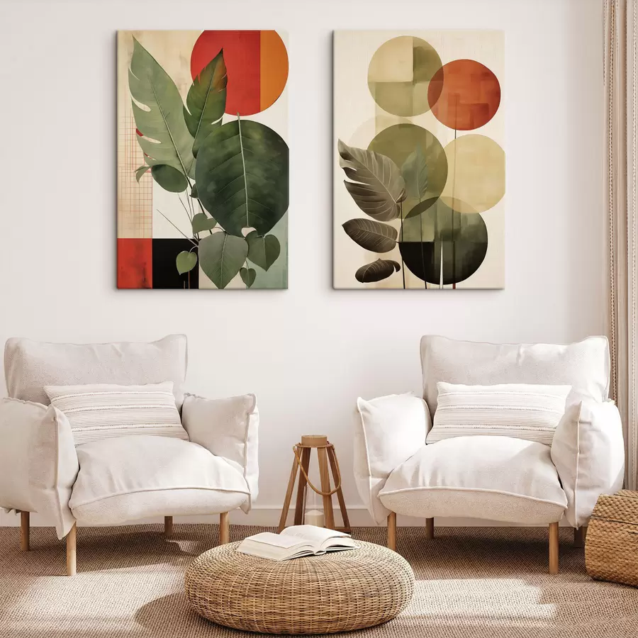 murales de pared Formas abstractas con líneas suaves y fluidas en tonos crema y beige m30581