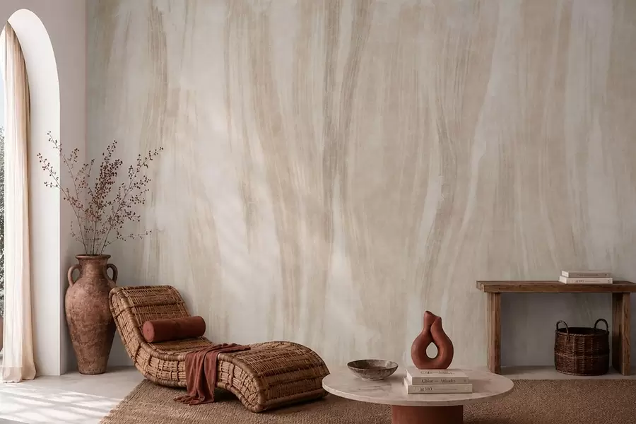 murales de pared Textura abstracta ligera con suaves transiciones verticales en tonos cremosos w05686