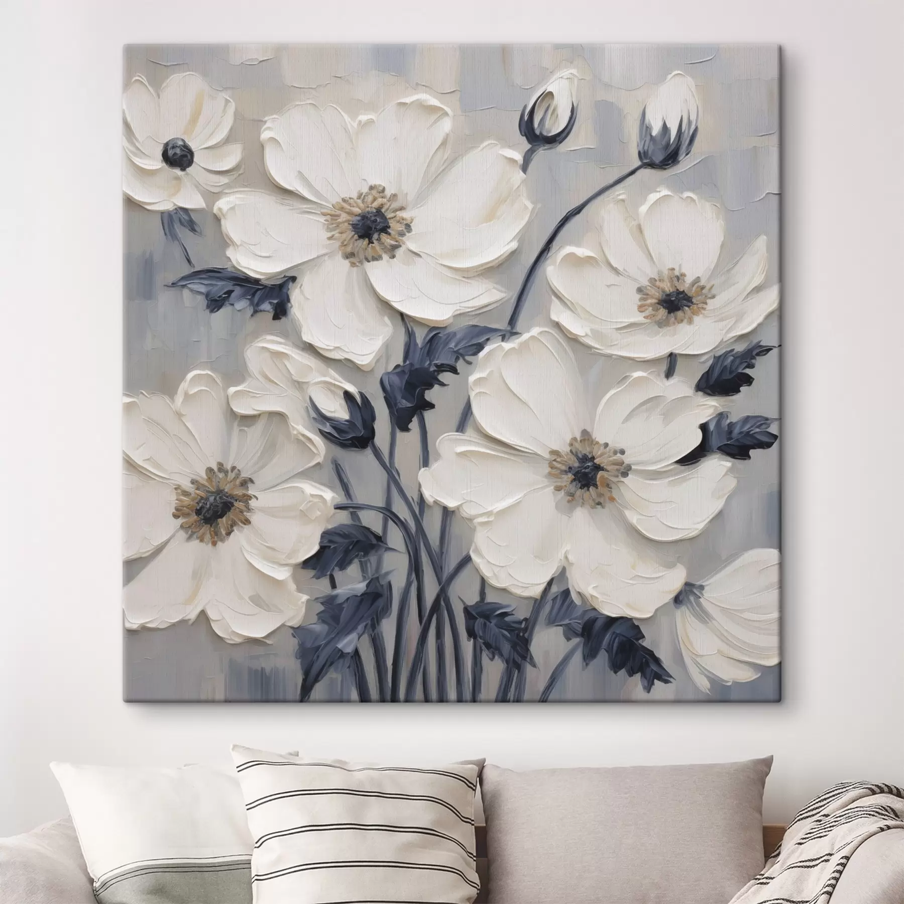 murales de pared Pintura imitación flores s49505