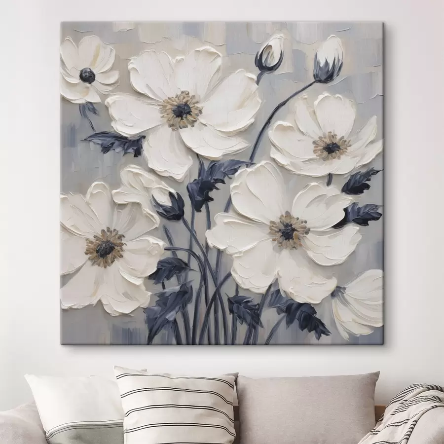 murales de pared Pintura imitación flores s49505