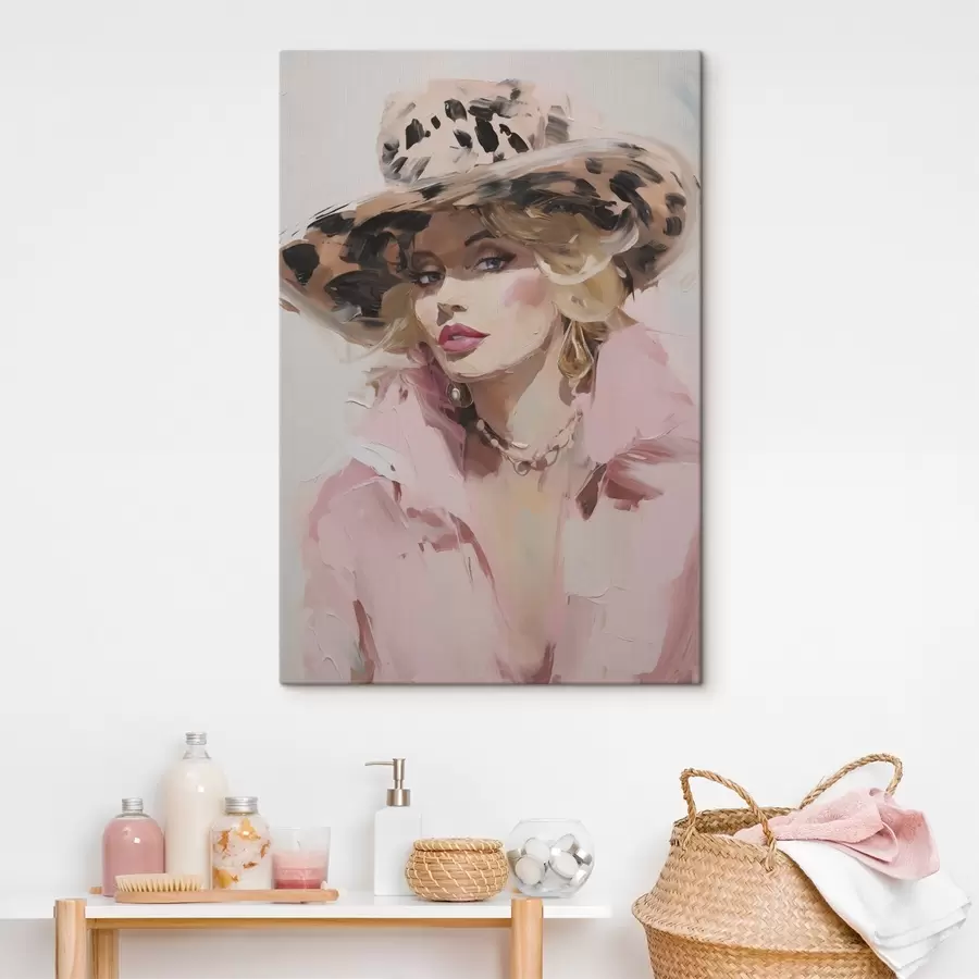 murales de pared Mujer con sombrero: imitación de un cuadro s49508