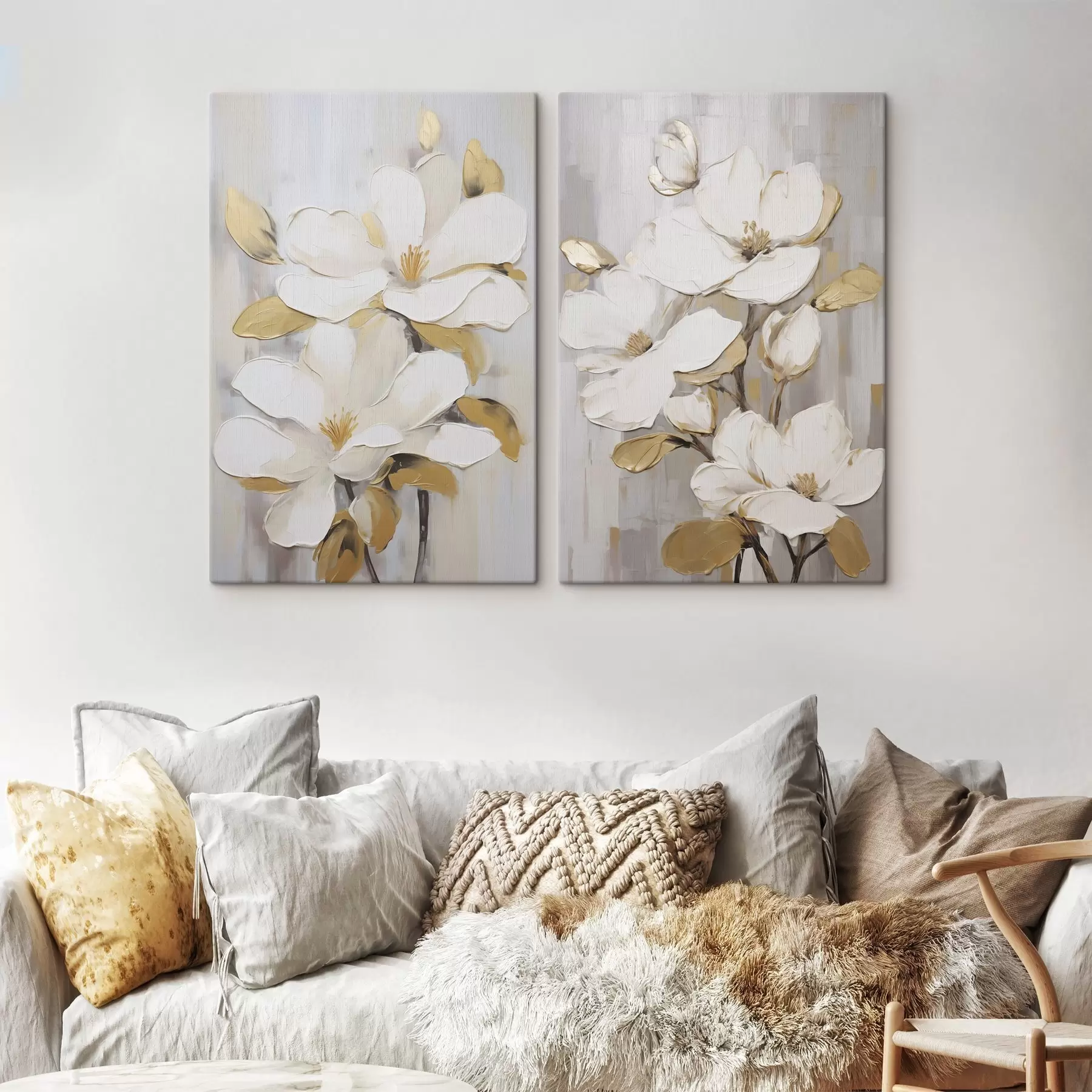murales de pared Flores estilizadas, imitación de pintura m30592
