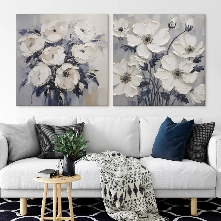 murales de pared Pintura imitación flores m30593