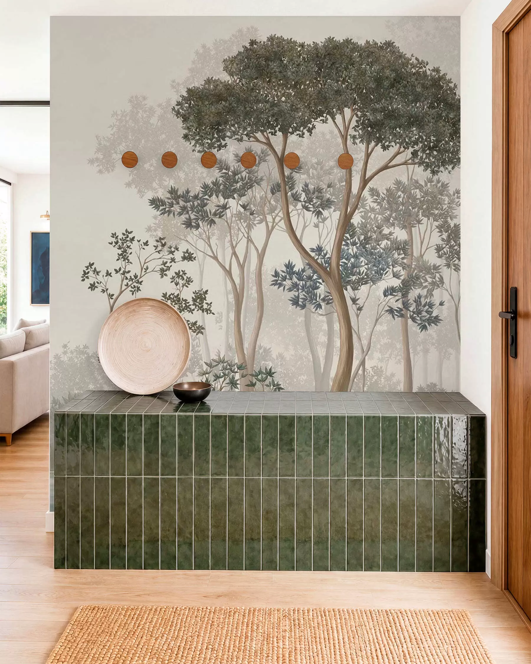 murales de pared Bosque de árboles esbeltos w05700