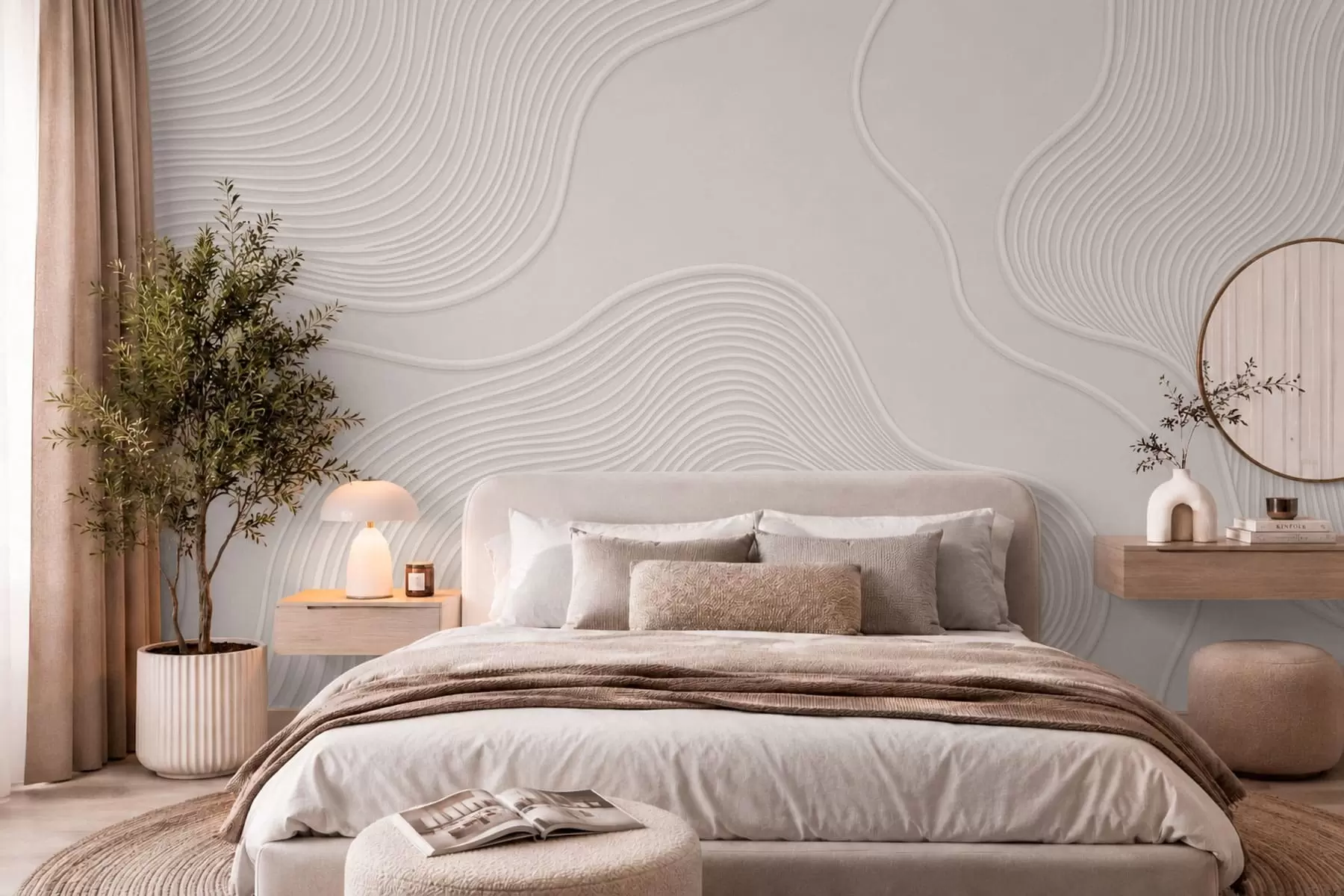 murales de pared Relieve abstracto con líneas onduladas y fluidas w05689
