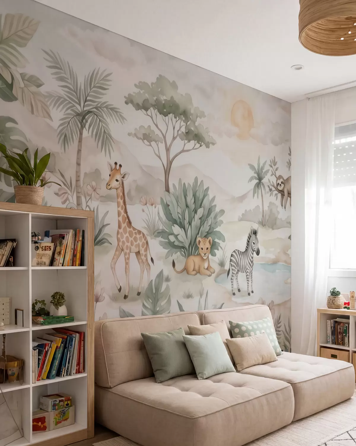 murales de pared Safari en acuarela w09888