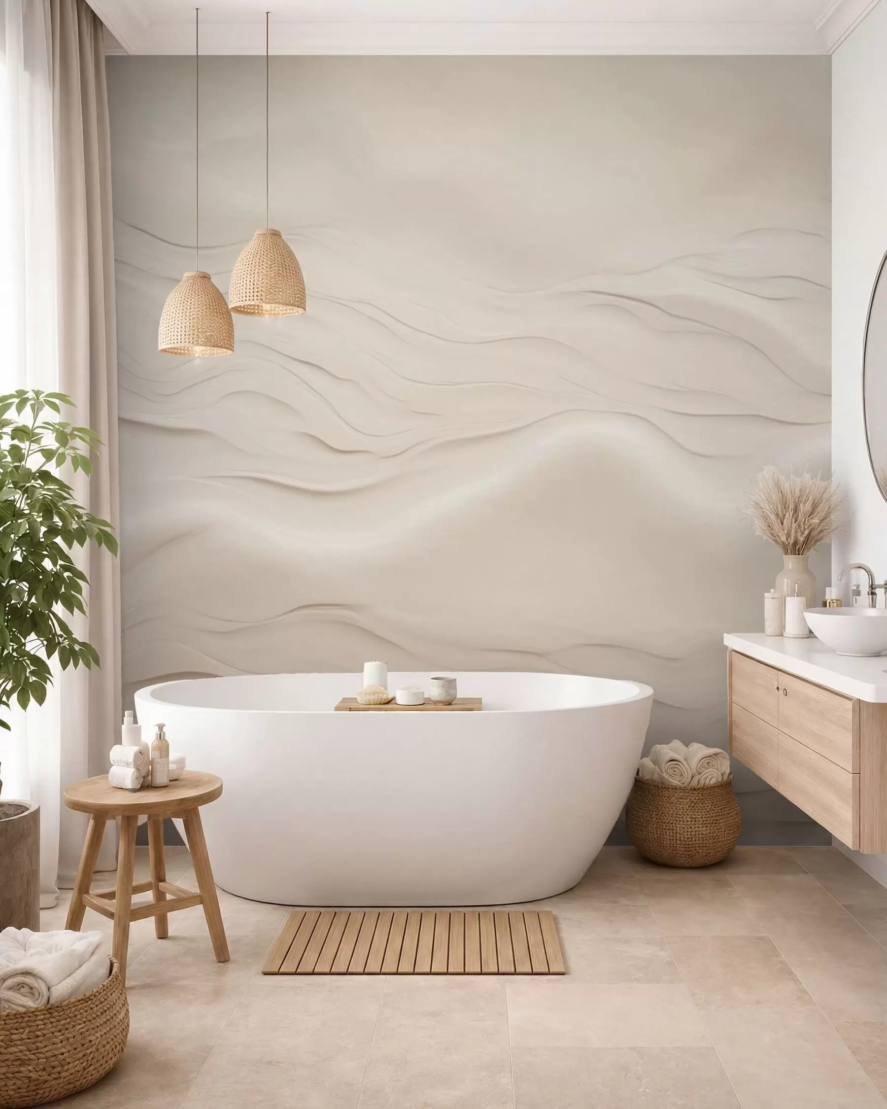murales de pared Contornos marfil w05329