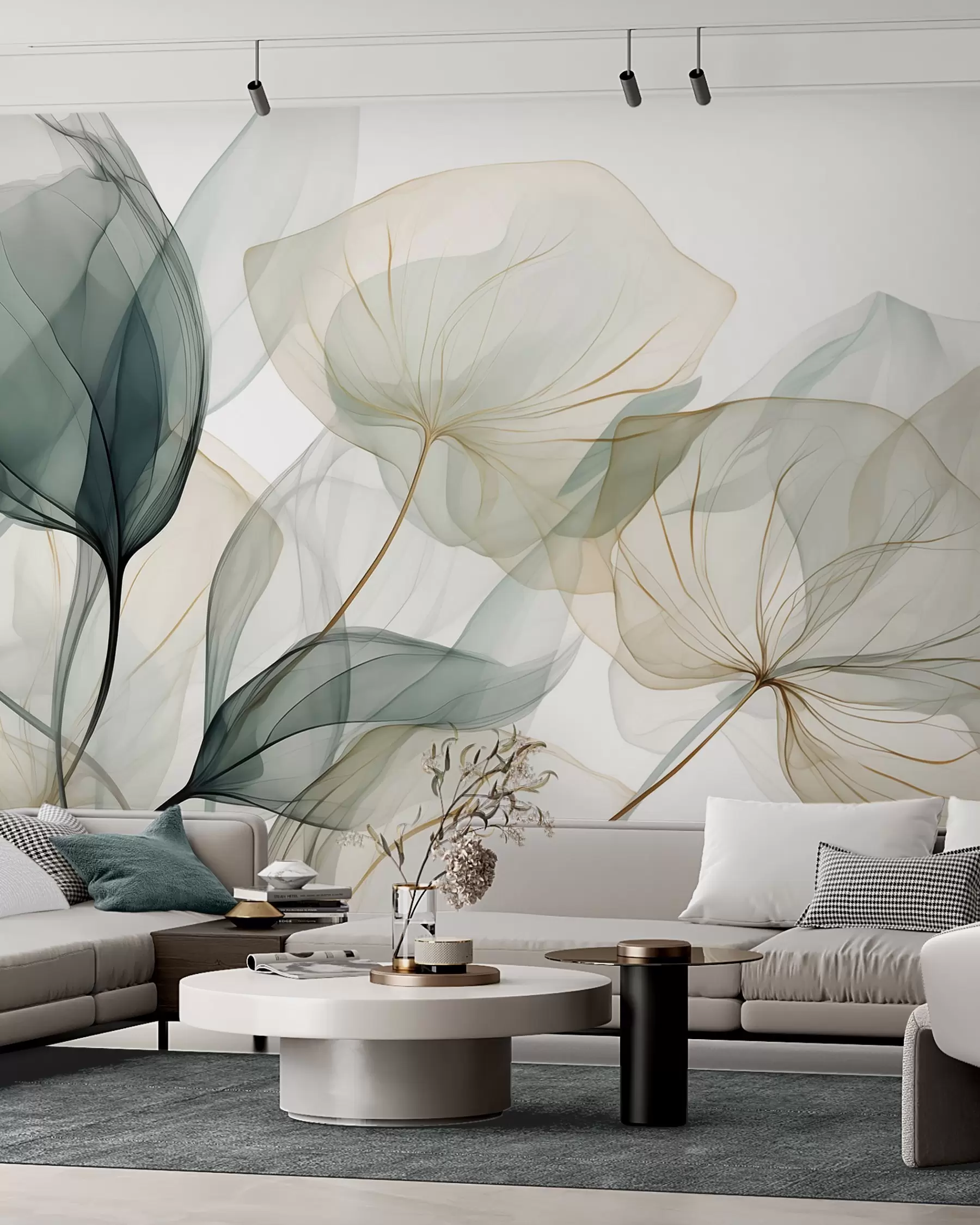 murales de pared Hojas veladas w05708