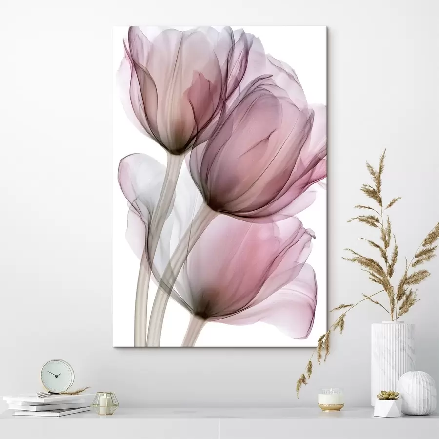 murales de pared elegantes tulipanes semitransparentes s49564