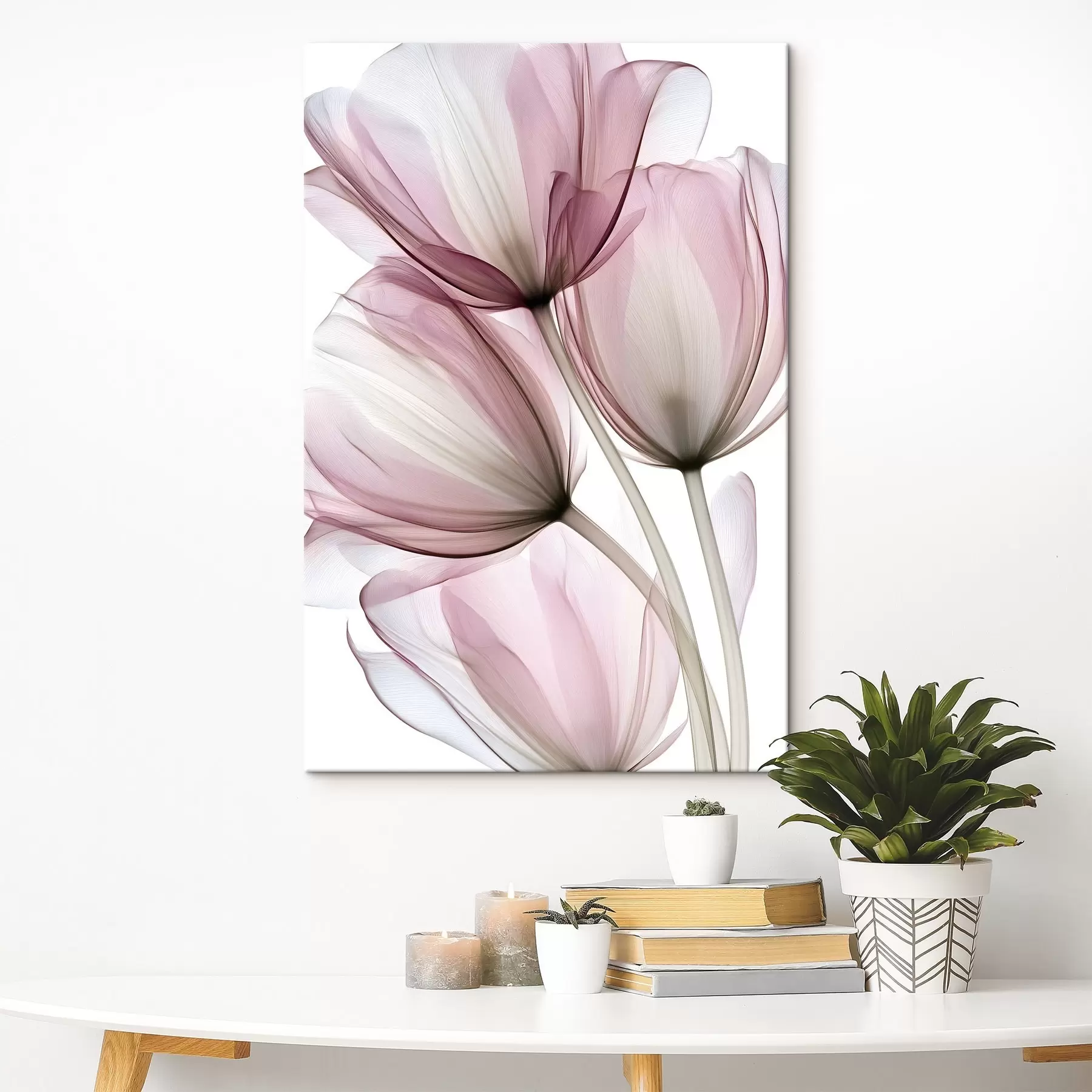 murales de pared elegantes tulipanes semitransparentes s49565