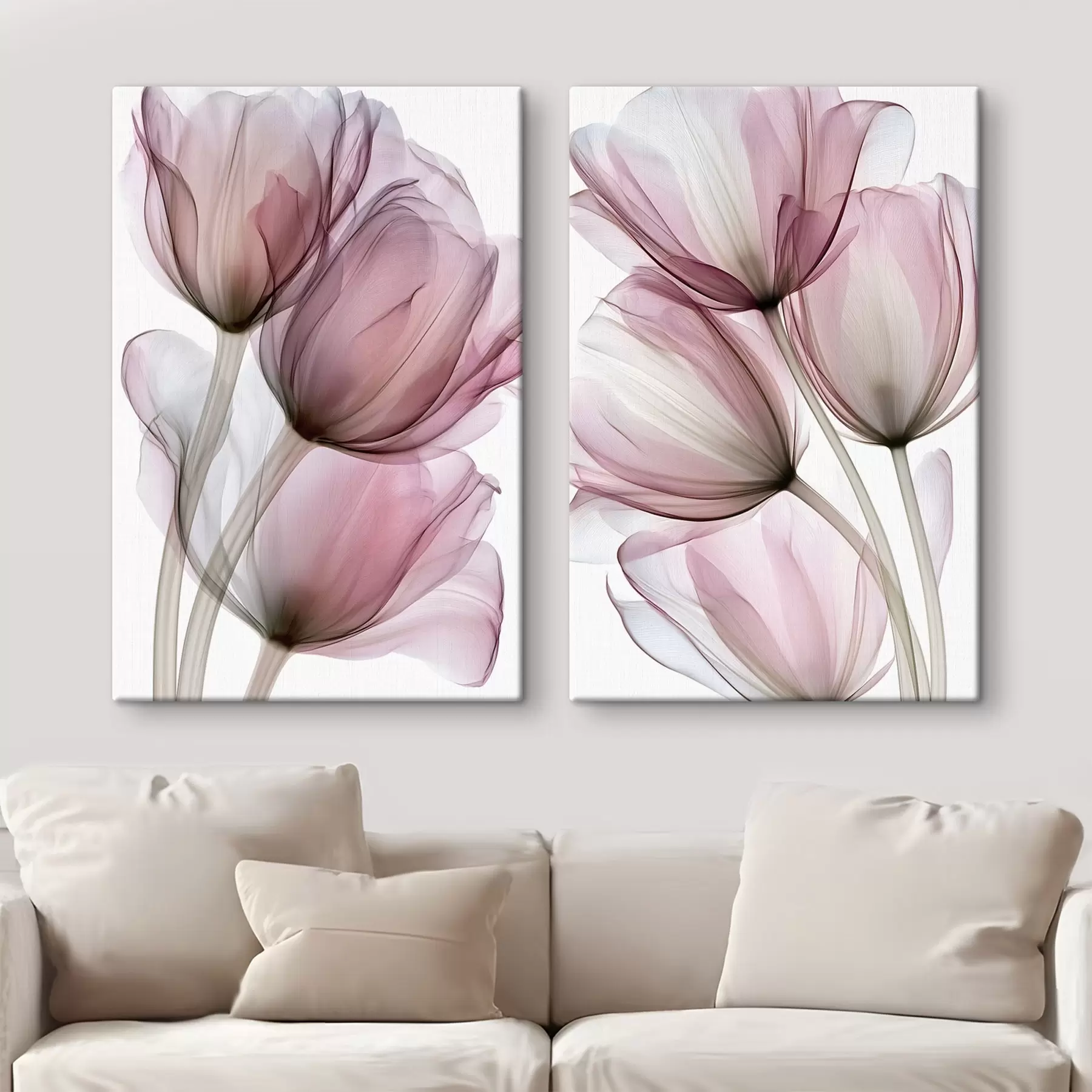 murales de pared elegantes tulipanes semitransparentes m30623