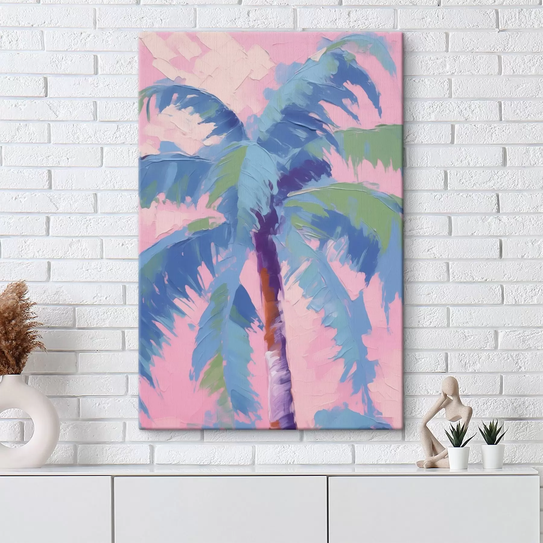 murales de pared Imitación estilizada de una palmera en un cuadro s49592