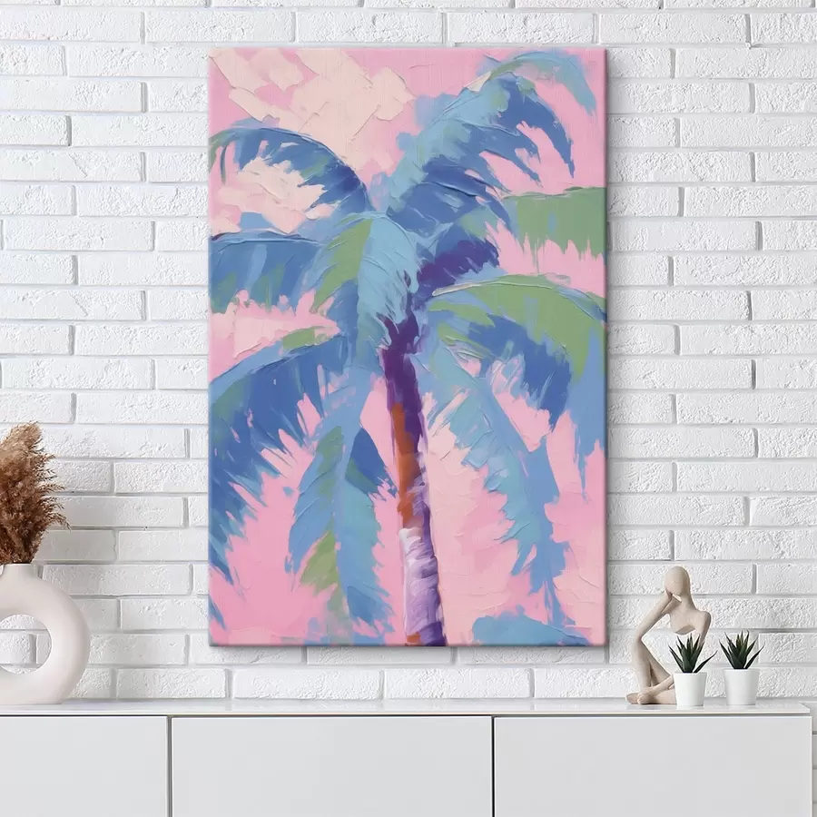 murales de pared Imitación estilizada de una palmera en un cuadro s49592